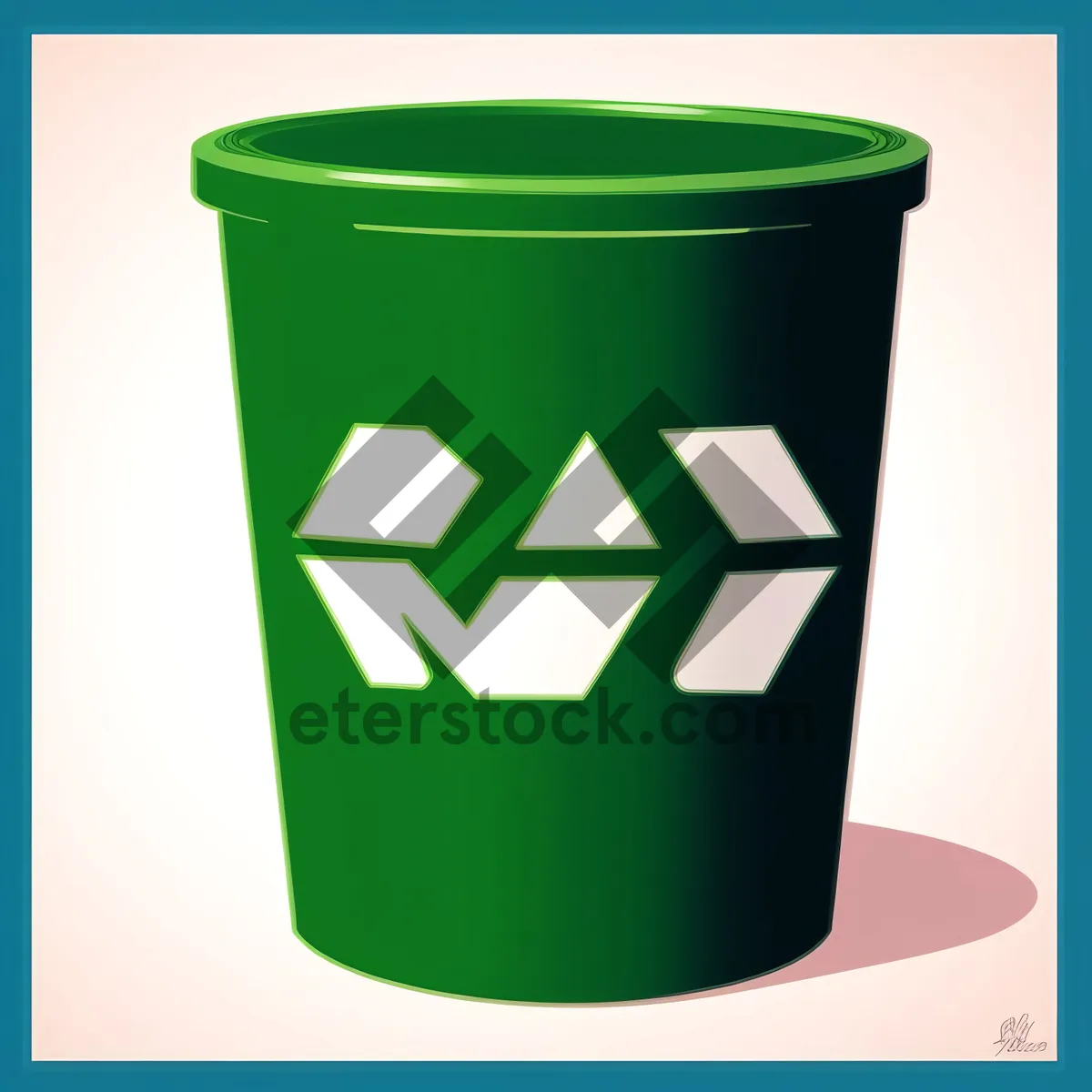 Picture of Empty Plastic Beverage Cup in Garbage Bin