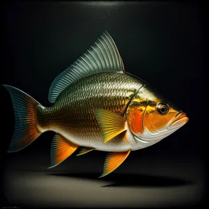 Colorful Goldfish Swimming in Aquarium Bowl