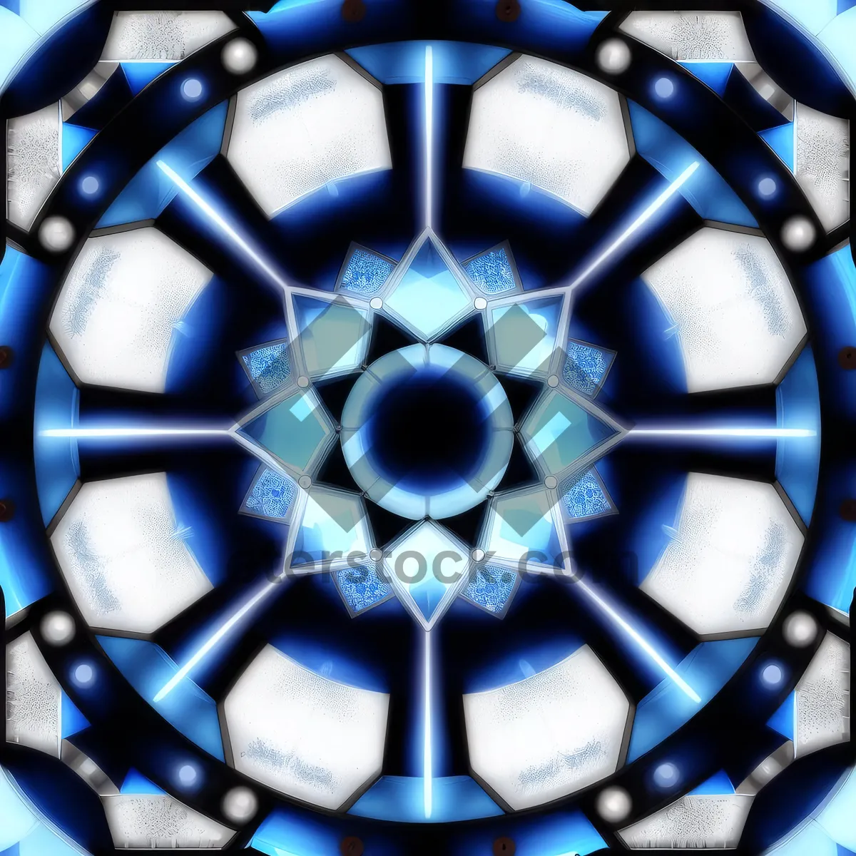 Picture of Vibrant Geometric Kaleidoscope Circle Artwork