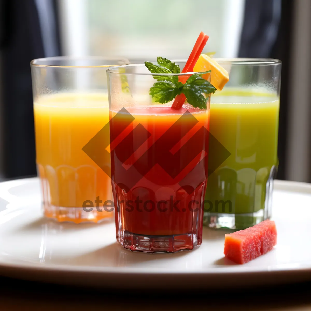 Picture of Refreshing Orange Tea Drink in Glass Cup