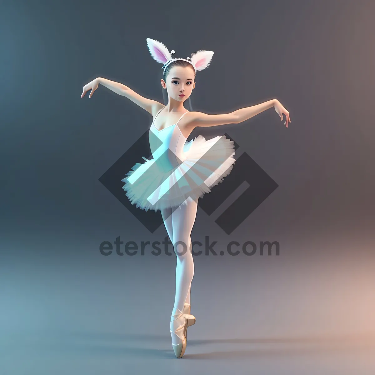Picture of Dynamic Ballerina in Elegant Jumping Pose