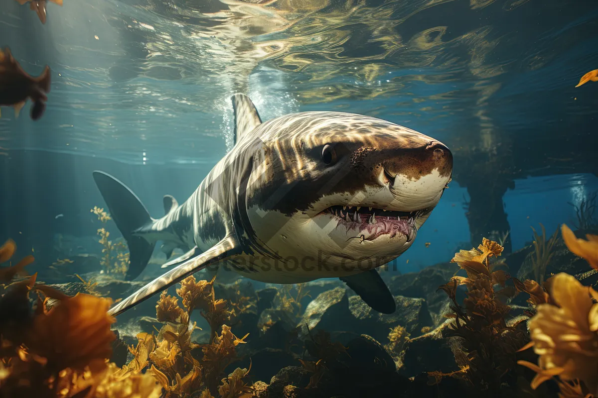 Picture of Tropical reef fish swimming in ocean coral reef