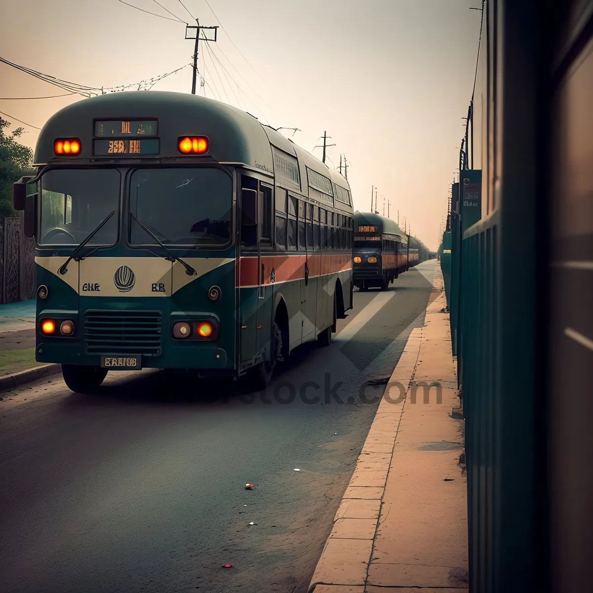 Picture of City Bus on Urban Road