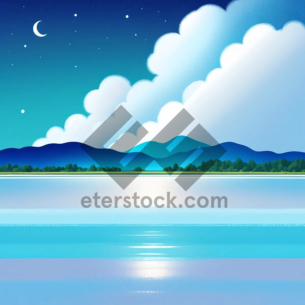 Picture of Vibrant Summer Seascape with Bright Sky