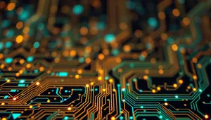 Modern 3D Computer Graphic Wallpaper - Circuit Board Art