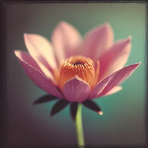 Pink Lotus Blossom in Summer Garden