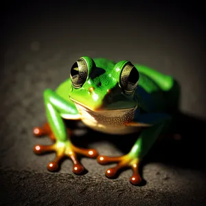 Orange Eyed Tree Frog Close-Up