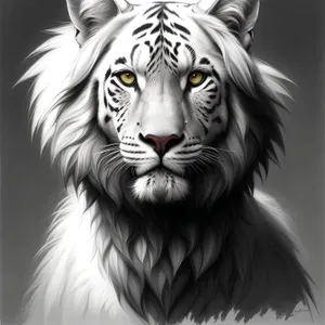 Carnivore King: Majestic Tiger Gazing Through Fierce Eyes