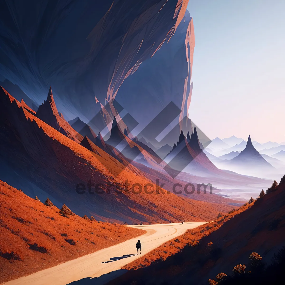 Picture of Desert Sunset over Majestic Canyon Landscape