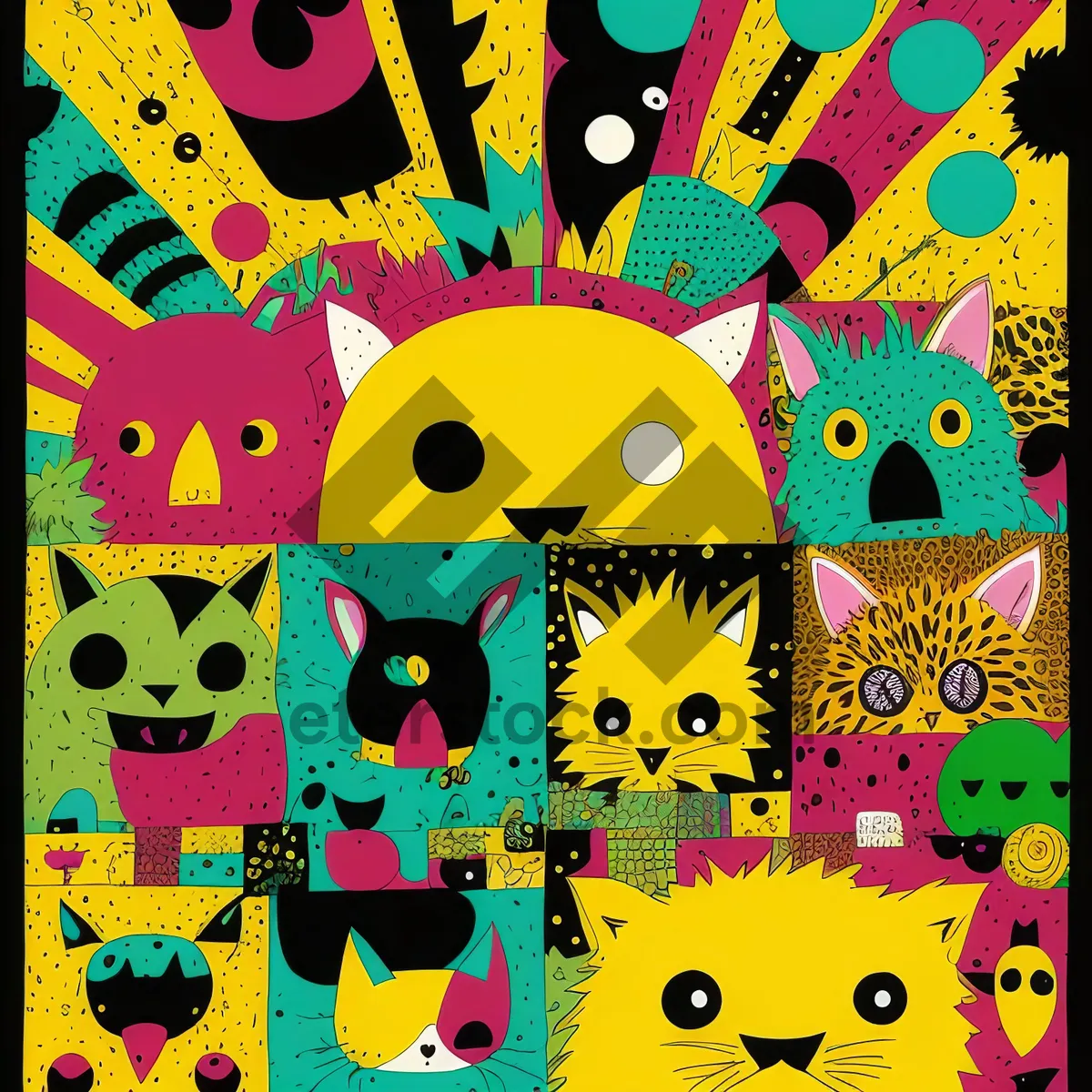 Picture of Floral Cotton Envelope Design - Graphic Art Cartoon