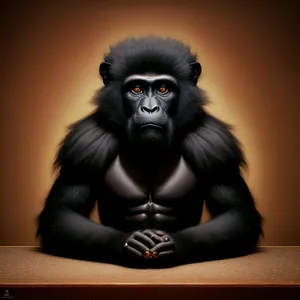 Wild Black Gibbon Primate Portrait