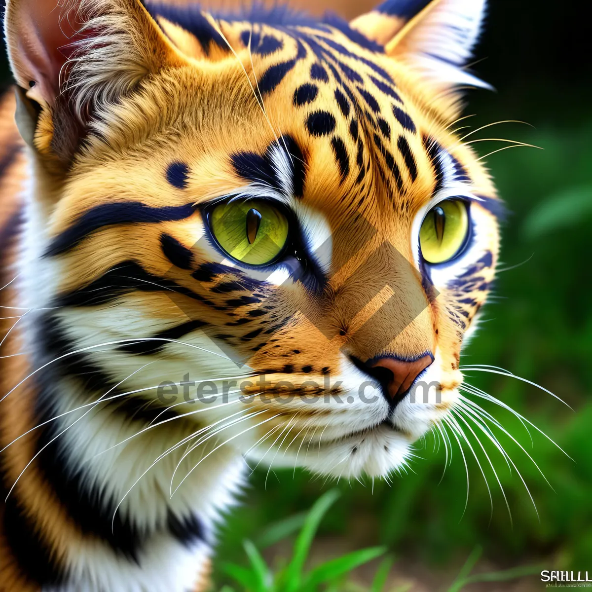 Picture of Staring Tiger: Fierce and Focused Predator