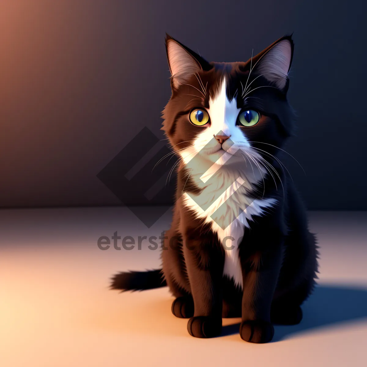 Picture of Furry Fluffball: Adorable Gray Tabby Kitten with Curious Eyes