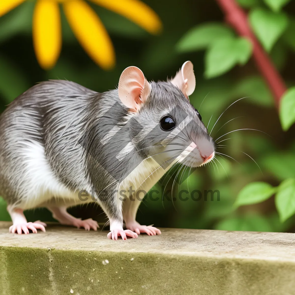 Picture of Furry Rodent with Fluffy Tail: Charming Mouse