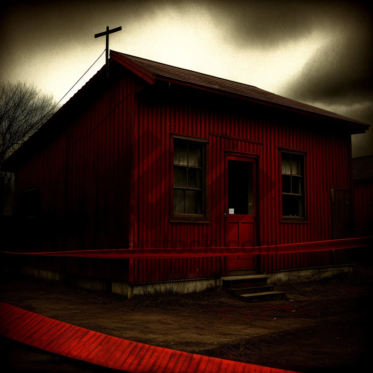 Picture of Rustic Mobile Home with Wooden Roof - Rural Residence