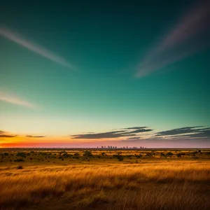 Golden Horizon: Mesmerizing Sunset Over Ocean