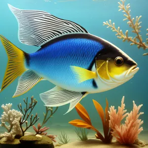 Colorful Marine Life in Exotic Reef Aquarium