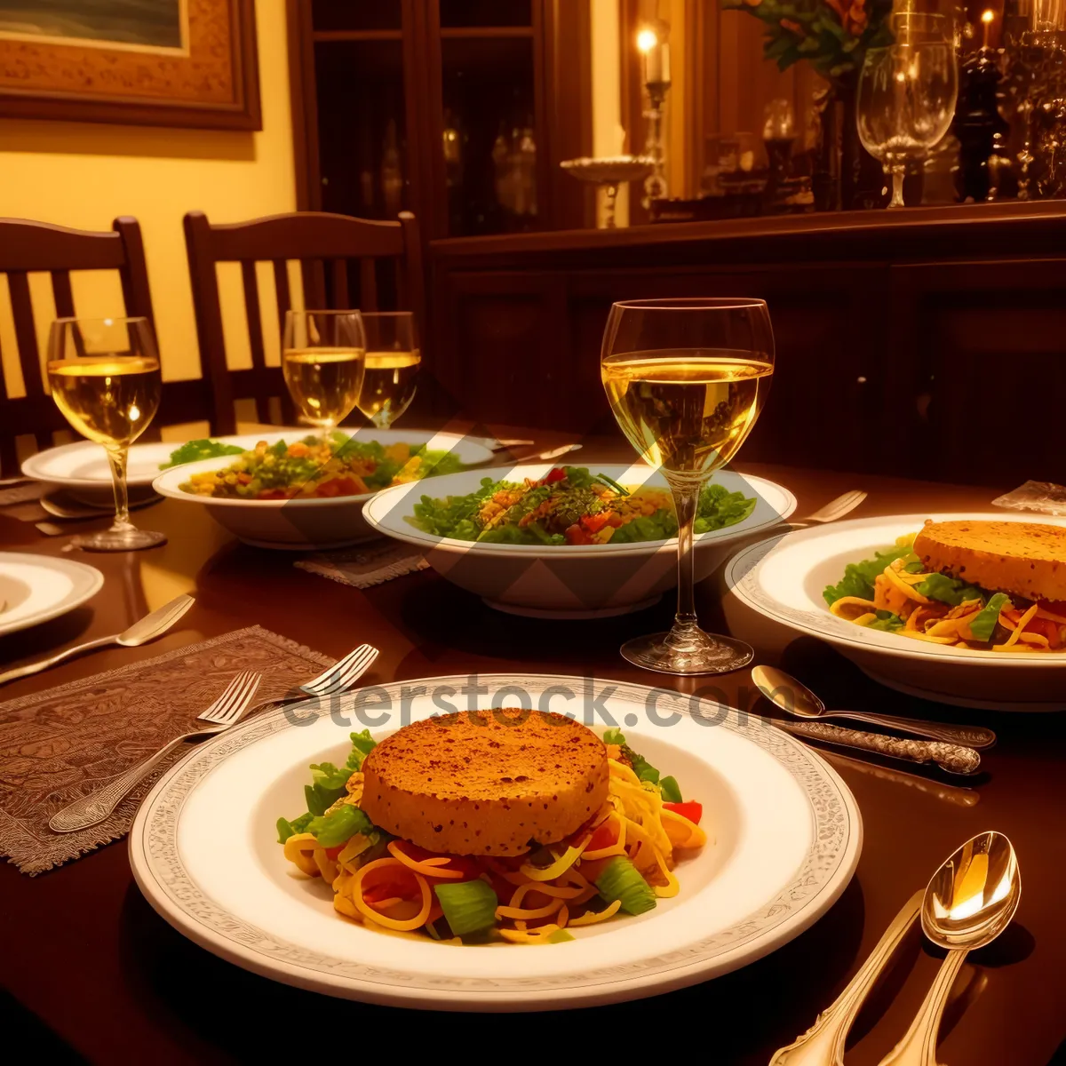 Picture of Exquisite Gourmet Banquet at Fine Dining Restaurant