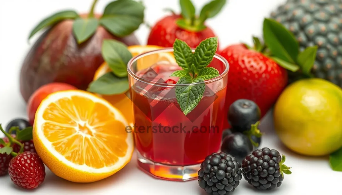 Picture of Refreshing Strawberry Berry Juice Cocktail served in glass jar