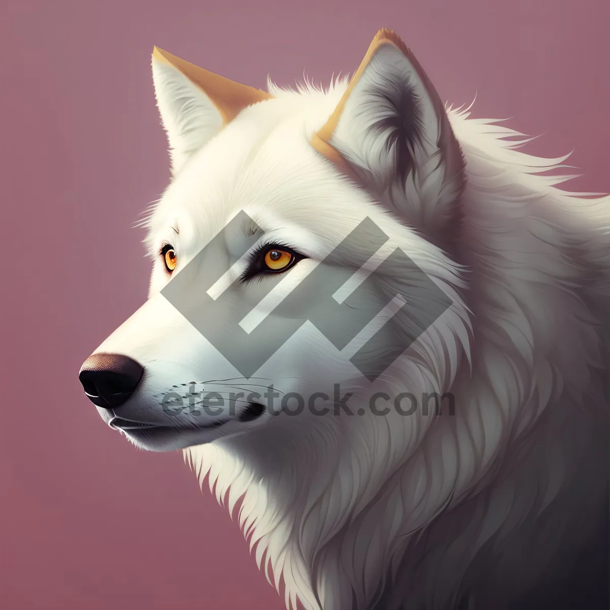 Picture of White Wolf: Majestic Canine with Piercing Eyes