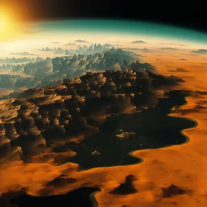 Sunset over the serene ocean waves