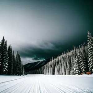 Wondrous expanse of snowy mountains unveils a majestic Winter Wonderland