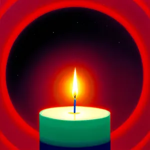 Shiny Candle Flame Icon - Bright Web Decoration