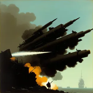 Skybound War Machine: Jet Fighter Soaring Through Clouds