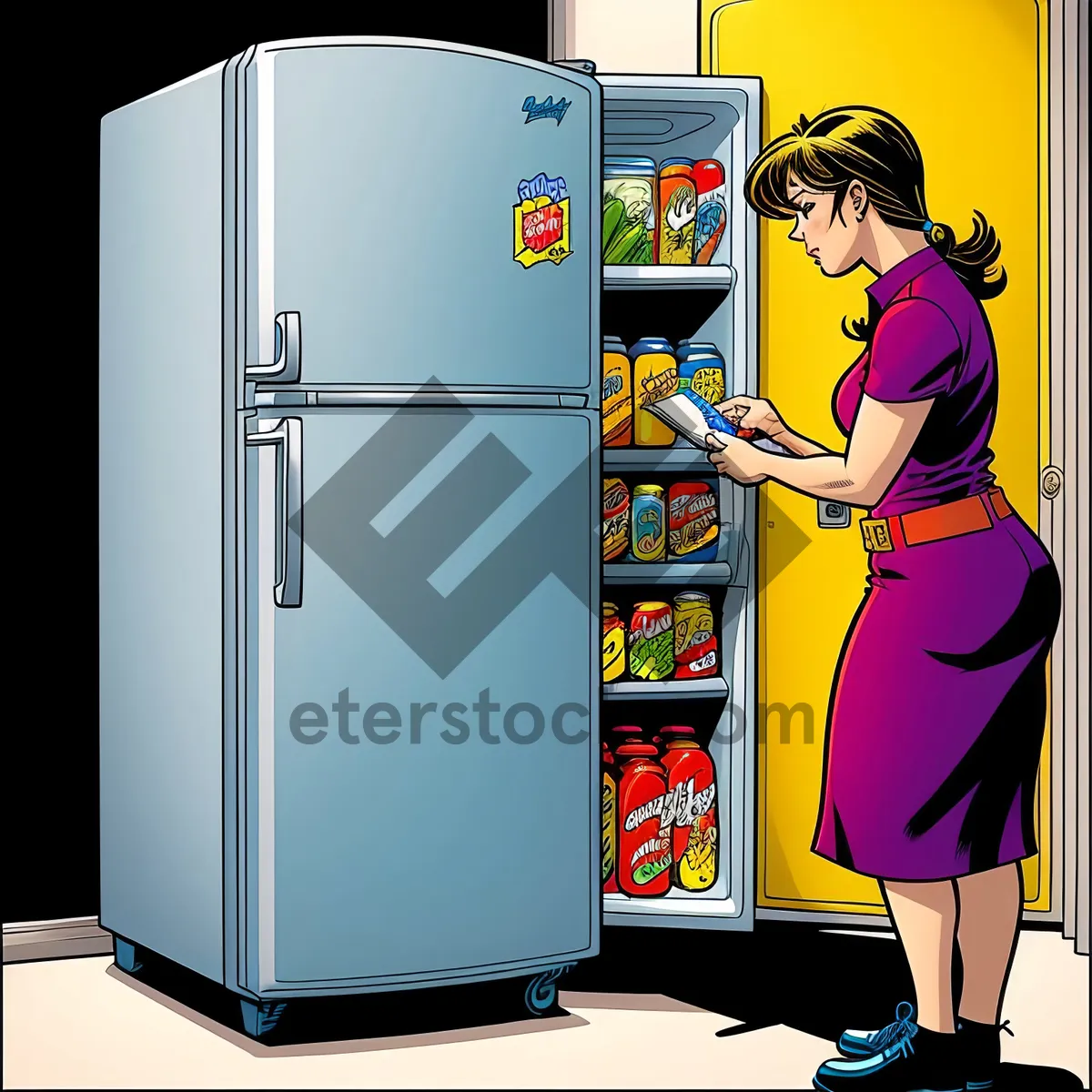 Picture of White Goods Refrigerator: Modern Home Appliance for Efficient Refrigeration