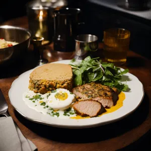 Delicious Gourmet Grilled Steak Dinner on Plate