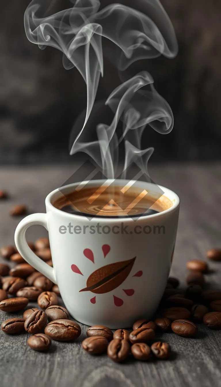 Picture of Black espresso in a hot coffee cup