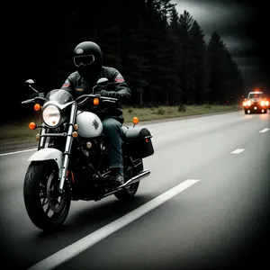 Fast Motorbike on Highway: Speeding Towards Adventure