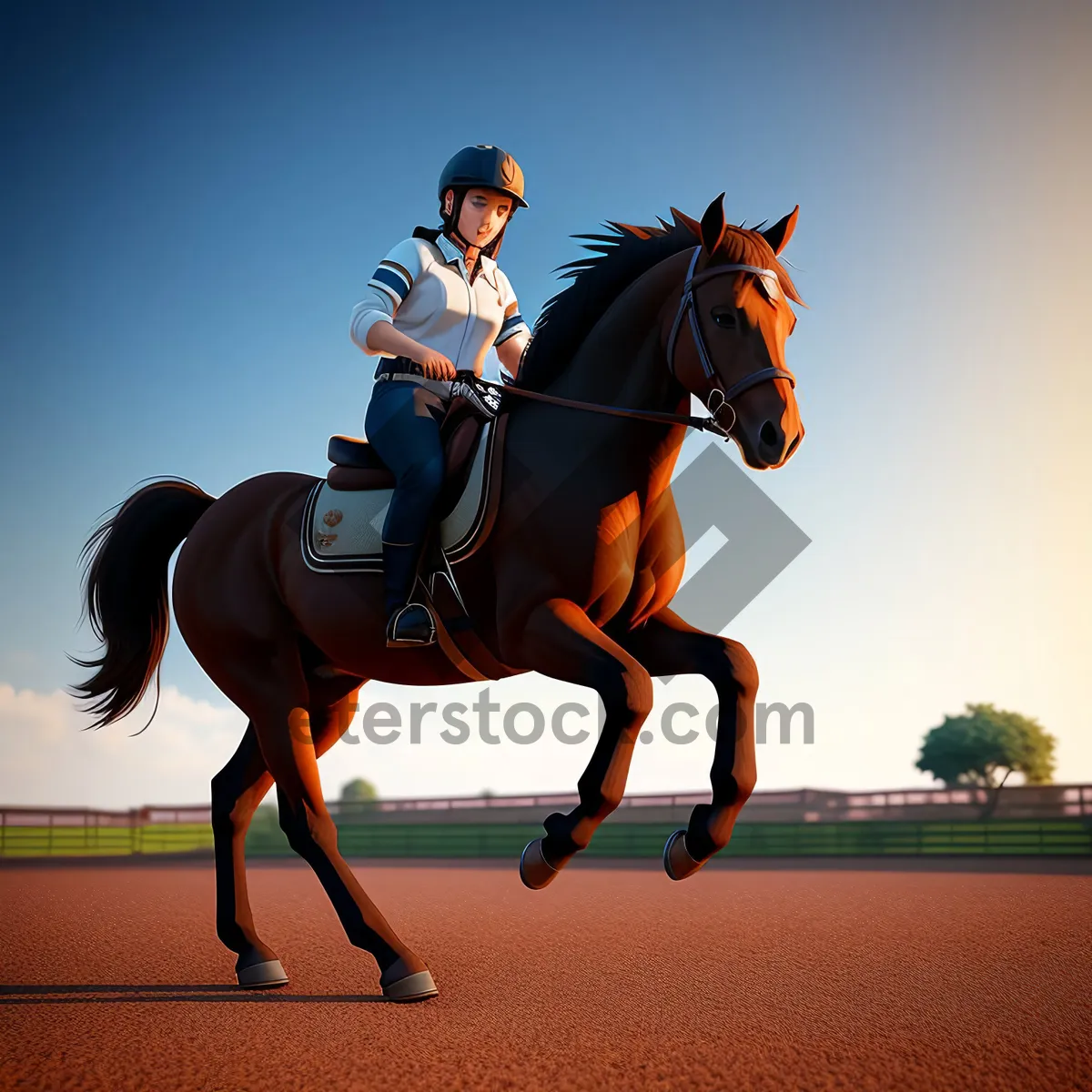 Picture of Dynamic Stallion in Majestic Sky Ride