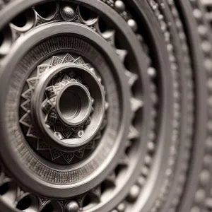 Steel gear close-up on car wheel