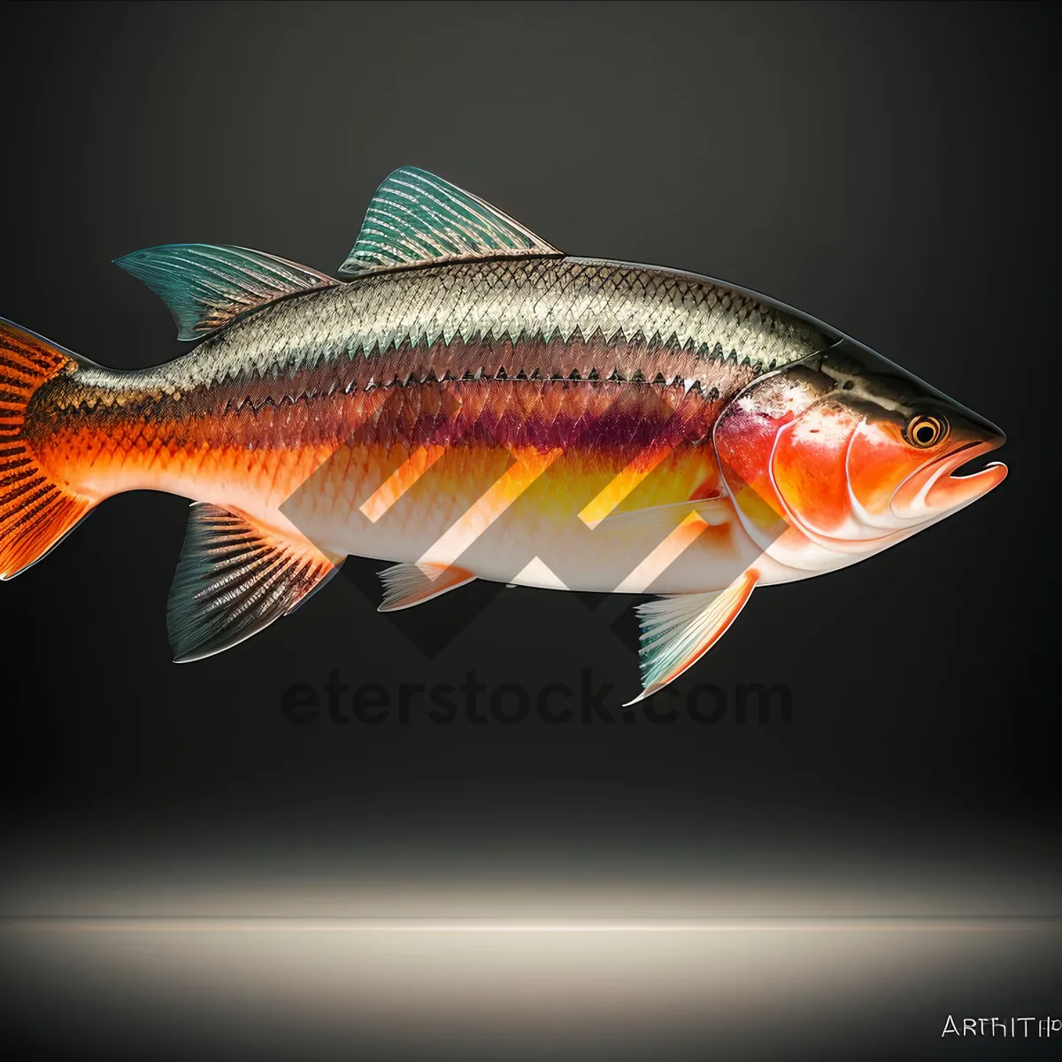 Picture of Golden Finned Snapper Swimming in Aquarium