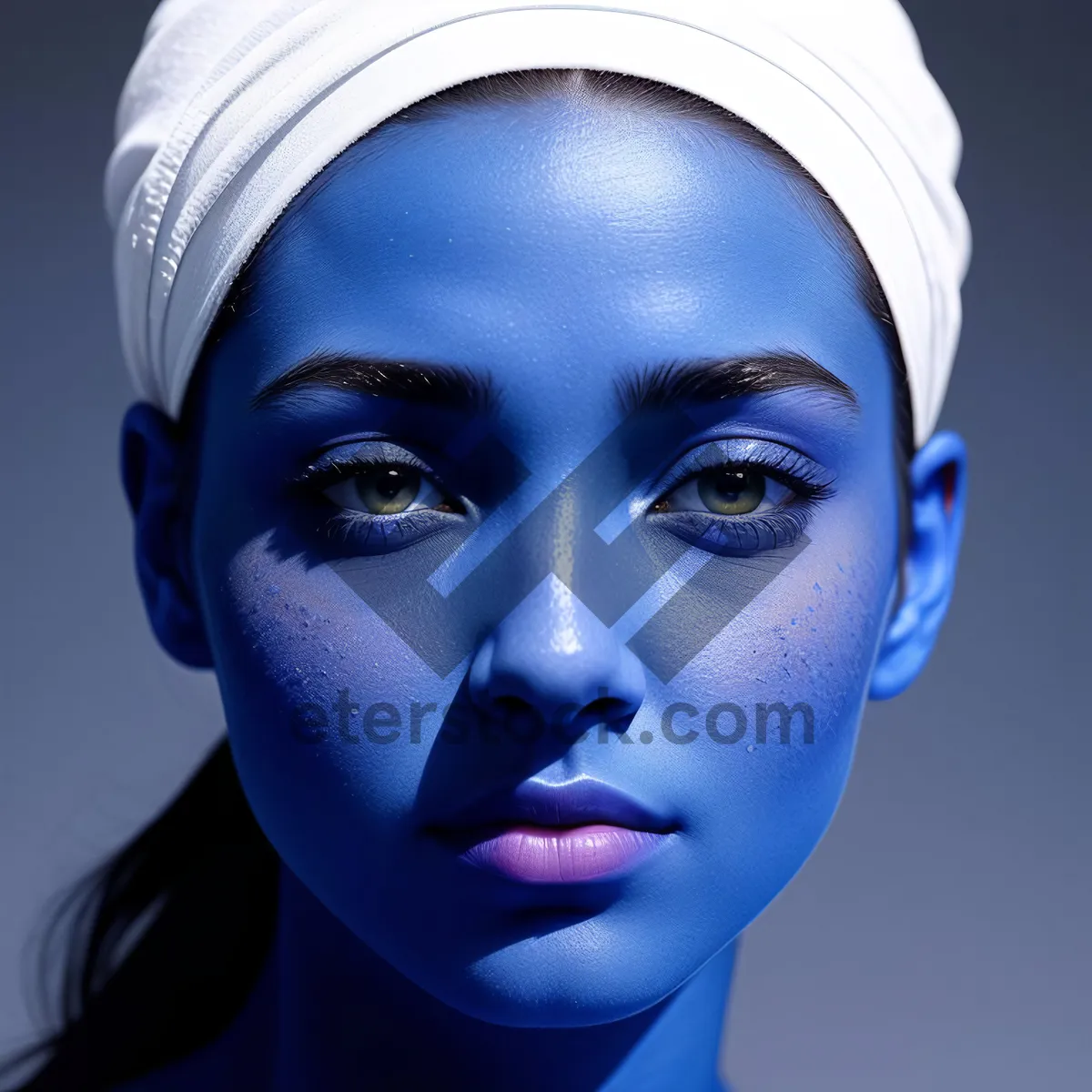 Picture of Stylish Lady with Bathing Cap and Goggles