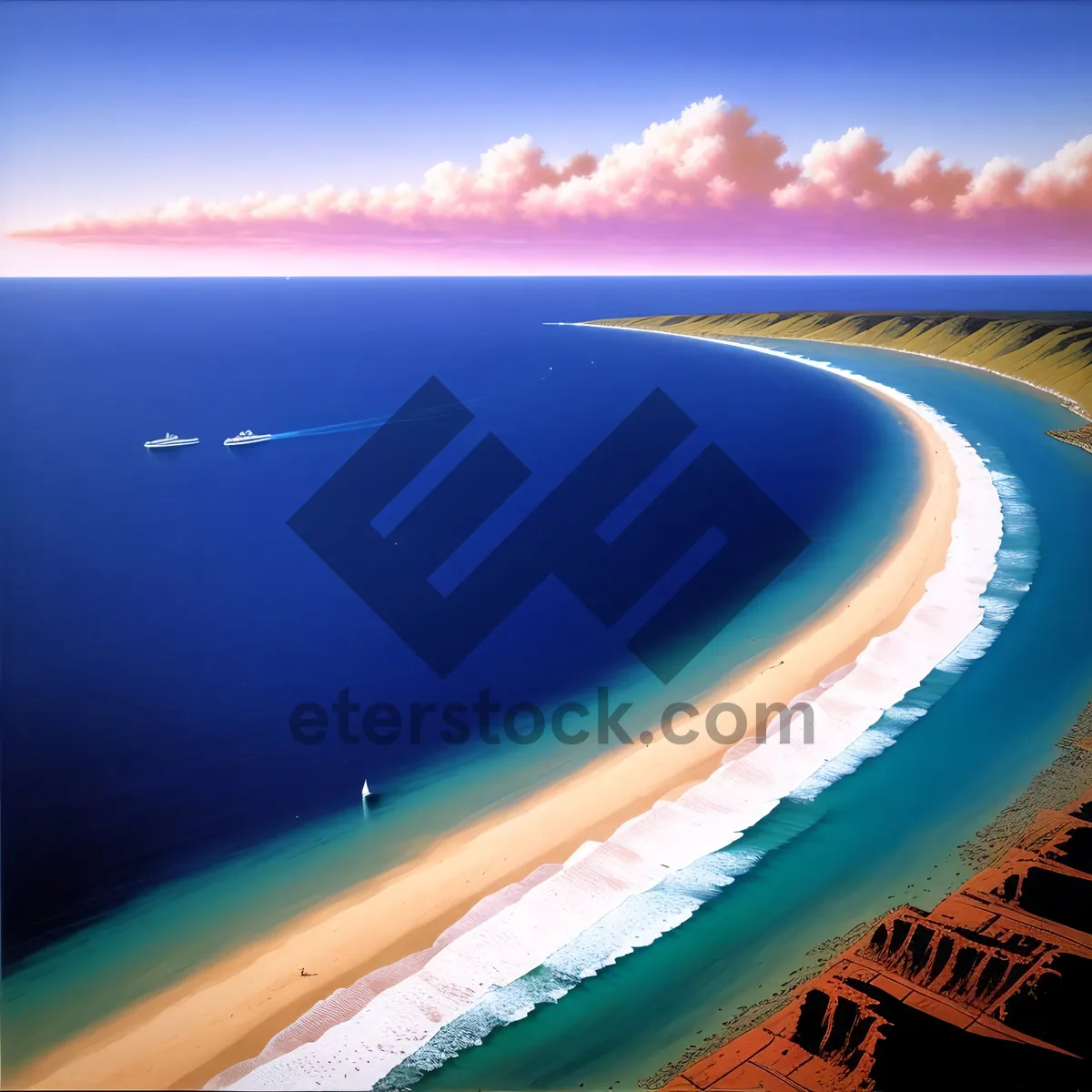 Picture of Serene Sunset Beachscape on a Tropical Paradise