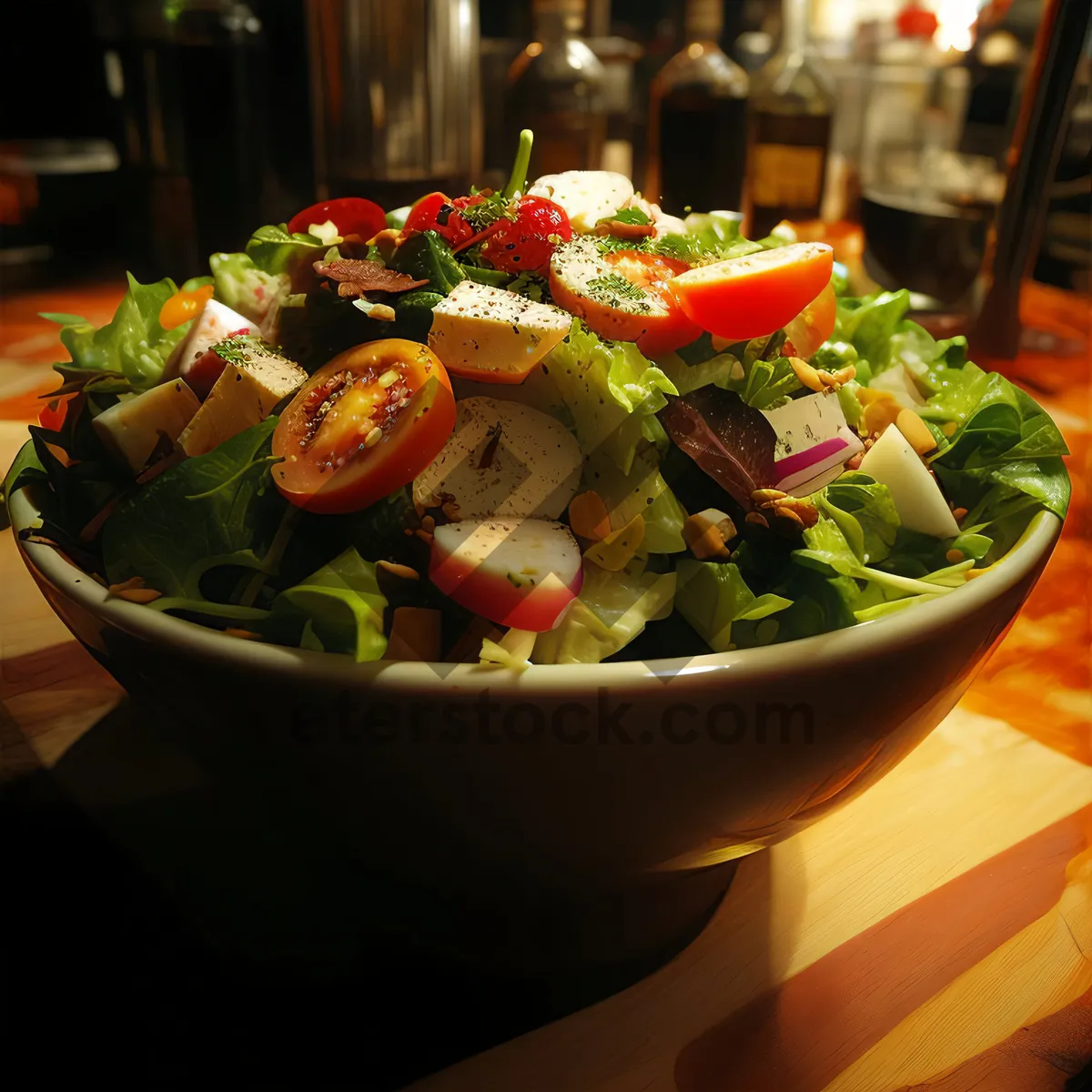 Picture of Fresh Salad Plate with Vegetables and Meat