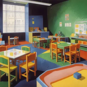 Contemporary Classroom Interior with Modern Furniture