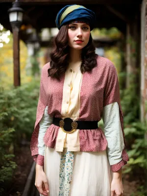 Smiling brunette fashion model in casual sweater