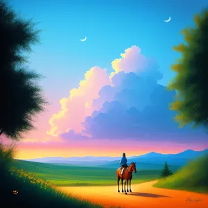 Vibrant Sunrise Over Meadow