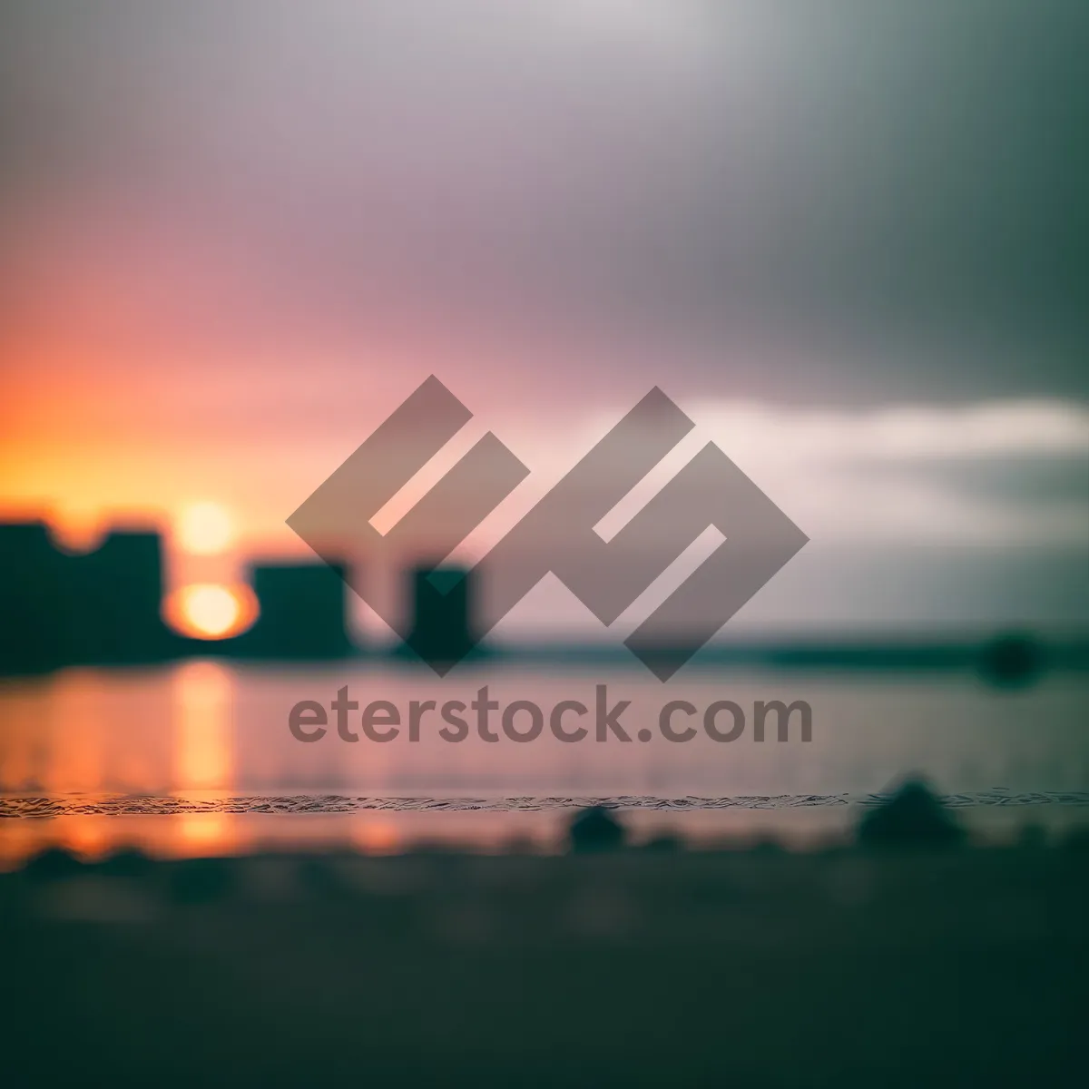 Picture of Golden Horizon: Tranquil Sunset Over Serene Ocean