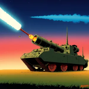 Sky-bound Tank Engages in Fiery Artillery Duel