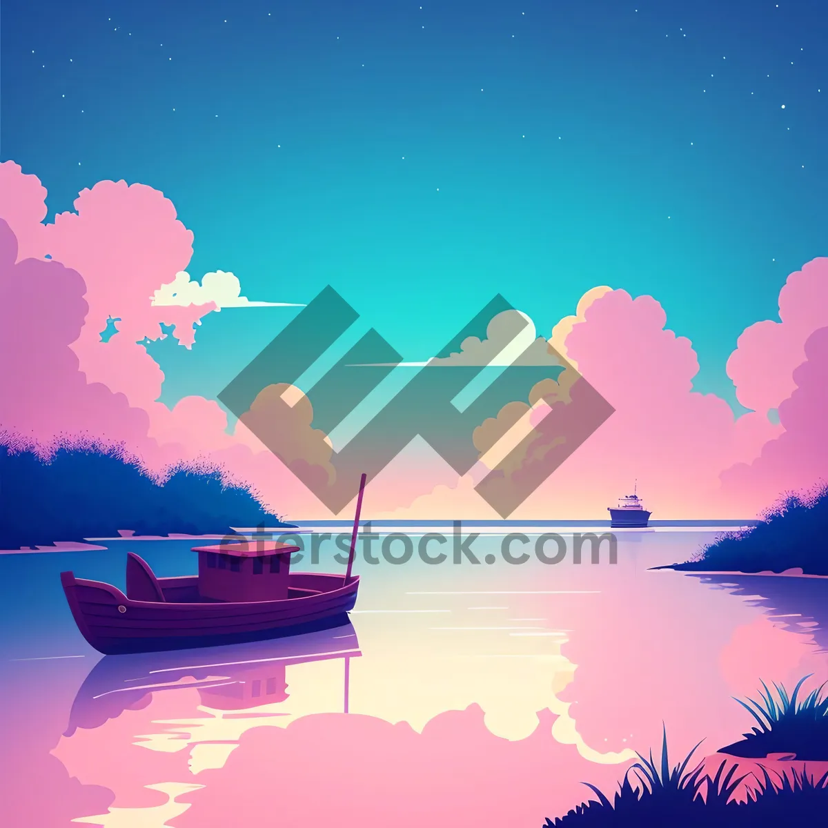 Picture of Winter Moonlit Sky with Tree Silhouette