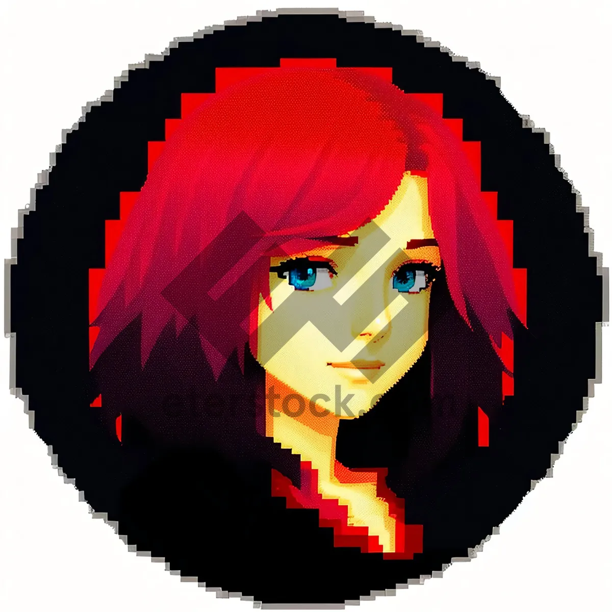 Picture of Colorful Cartoon Art with Vibrant Hair