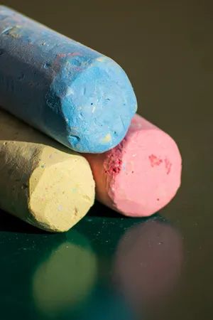 Colorful Candy Eraser with Pink Drawing Chalk