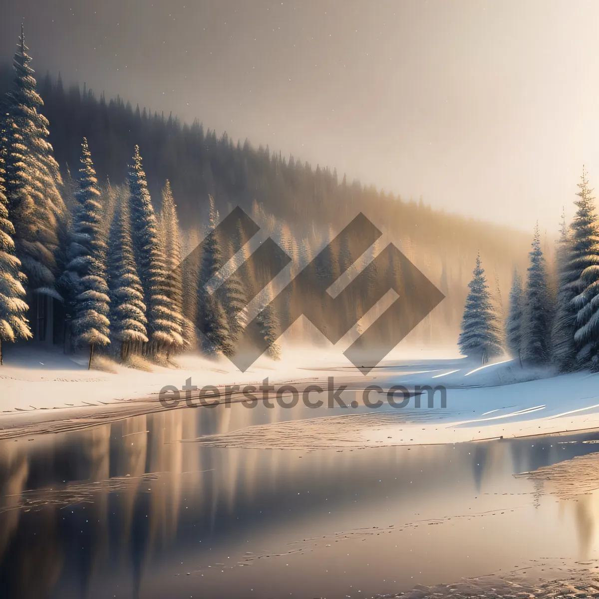 Picture of Winter Wonderland: Majestic Snowy Mountain Landscape