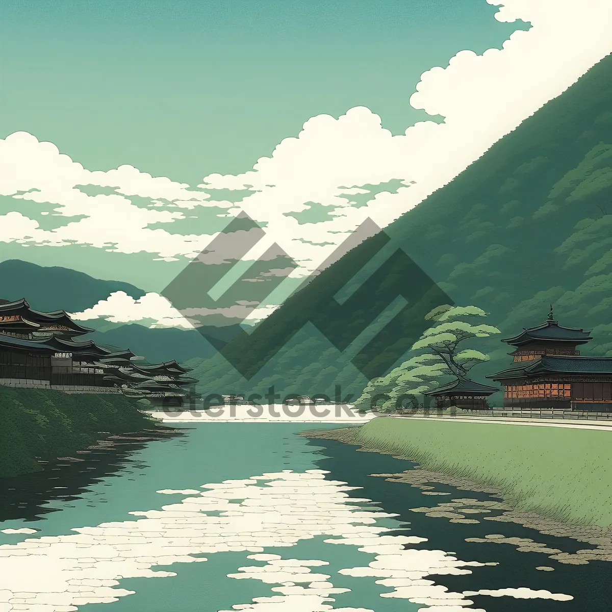 Picture of Scenic Mountain View on Summer Island Beach Vacation