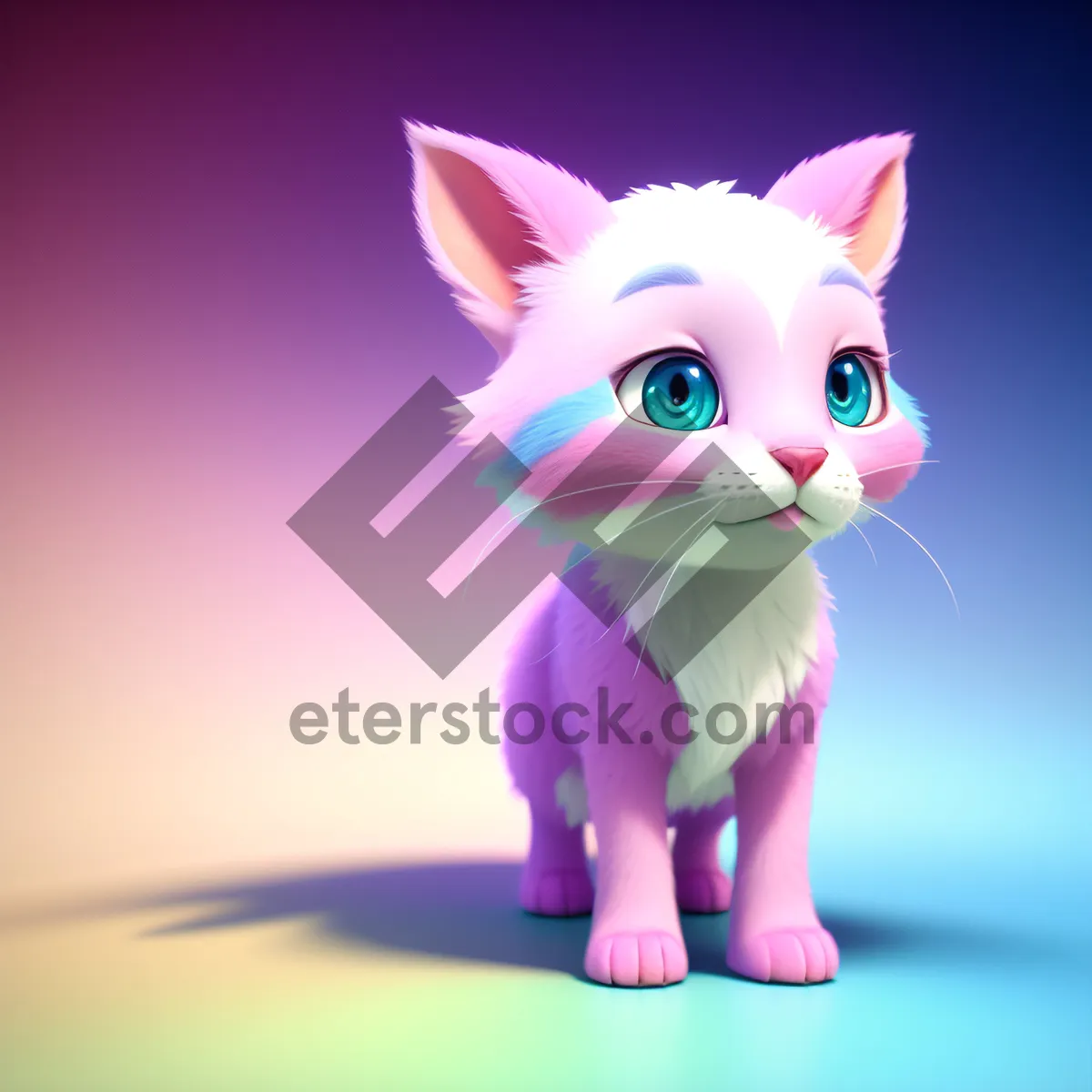 Picture of Adorable Cartoon Kitty Fun: Cute Baby Cat Art