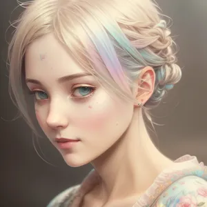 Blond Beauty with Glamorous Makeup and Gorgeous Eyes